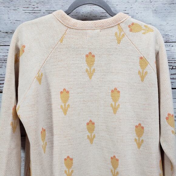 RosaLee Originals California Floral Knit Open Sweater Cardigan Size Medium - Picture 12 of 13